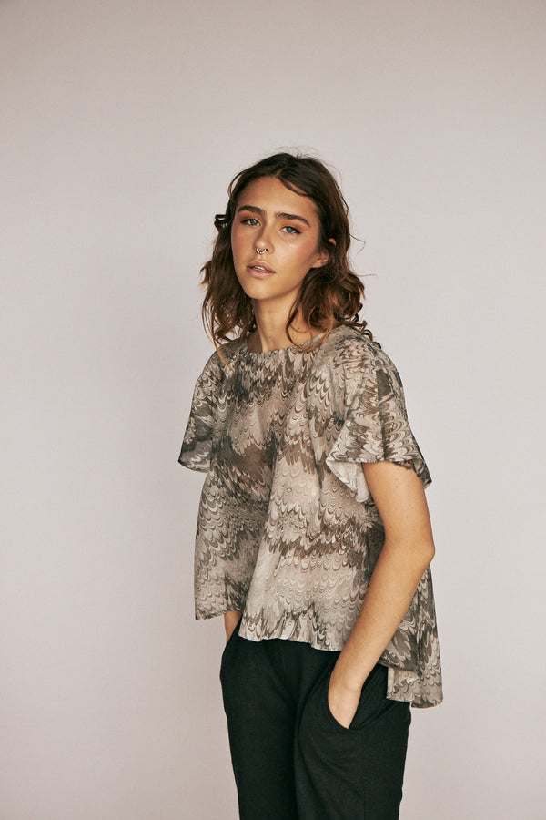 Shell Hand Marbled Arcadia Top