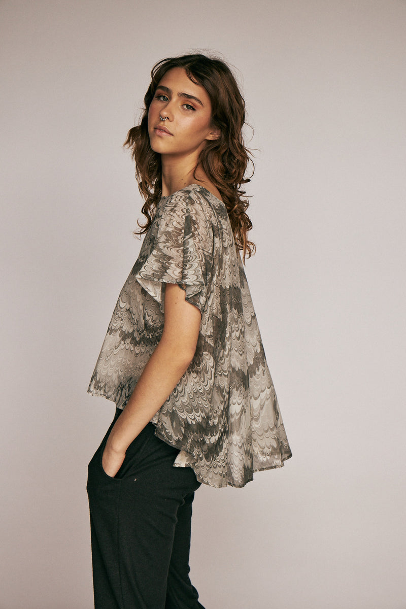 Shell Hand Marbled Arcadia Top
